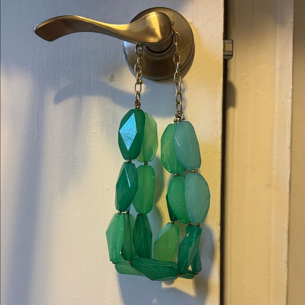 Green Faceted Bead Statement Necklace